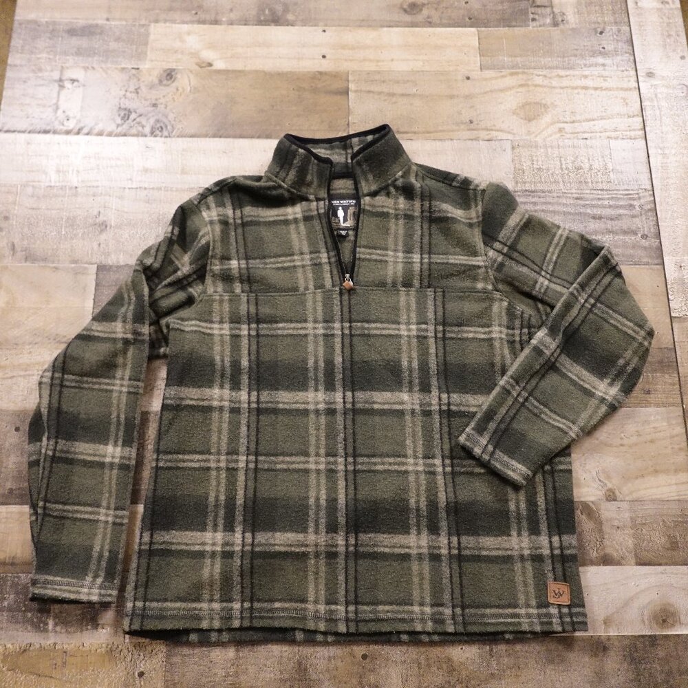 John Wayne Stock & Supply quarter zip pullover sweater men's‎ extra large green